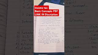 Income tax basics Note  CA inter  CMA inter  DT basic concepts notes pdf download collegenotes [upl. by Laynad]