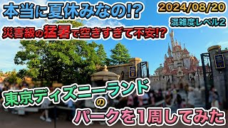 【夏休み後半！】ウィークナイトで入園！2024年08月下旬の東京ディズニーランドのパークを1周してみた [upl. by Sitnerp]