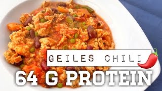 Mega geiles Puten Chili con Carne🌶  64g PROTEIN 😱  FitnessDessertde [upl. by Ettenav858]