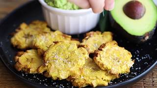 Air Fryer Tostones Twice Air Fried Plantains [upl. by Leinod]