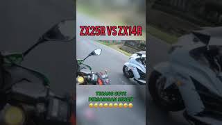 Top Speed ZX25r VS Zx14r [upl. by Dnomasor900]