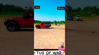 Thar vs scorpio 😈😈 thar tharloverthar scarpio scorpio automobile modified offroading [upl. by Anivla]