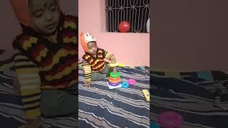 Suryansh babu playing with stacking rings toys 🧸🧸🧸🧸 youtubeshorts suryansh stackingrings shorts [upl. by Sol]