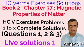 HC Verma Book Concepts of PhysicsP 2 Chapter 37 Exercises Problems 1 to 3 live solutions12th PHY [upl. by Anait]