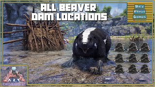 ARK Genesis 2  ALL Beaver Dam Spawn Locations  Come Get Your CEMENTING PASTE [upl. by Lesly]