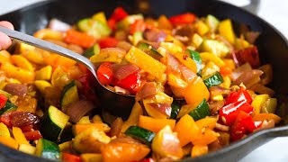 Easy Sautéed Vegetables Recipe [upl. by Nnylecyoj443]