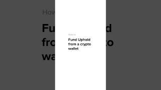 Fund your Uphold account from a crypto wallet [upl. by Vharat]