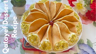 Qatayef Middle Eastern Dessert  কাতাইফQatayef with Cream  Arabic Dessert Recipe Bangla [upl. by Hanako751]