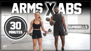 30 Minute Arms amp Abs Dumbbell Workout Upper Body amp Core Strength Training [upl. by Ilarin644]