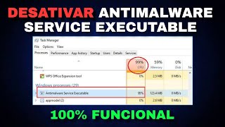 COMO DESATIVAR O ANTIMALWARE SERVICE EXECUTABLE 2024 [upl. by Lynelle458]