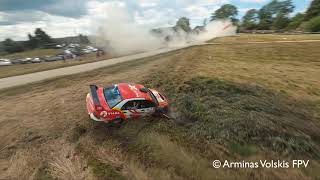 Giedrius Notkus crash at Samsonas Rally Rokiškis 2020  FPV DRONE VIEW [upl. by Obeng]