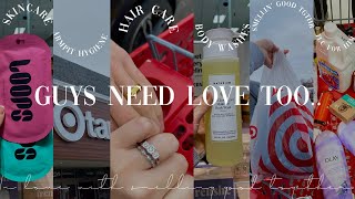 TAKING MY HUSBAND BODYCARE SHOPPING skincare  body wash  wipes  etc malehygiene [upl. by Nyllij]