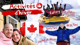 Vlog Canada 🇨🇦 Activités d’hiver⛄️Mega parc Bora parc Hockey Ski Village vacances Valcartier [upl. by Nodnarg]