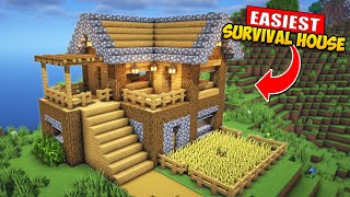 ⛏️ Minecraft  EASY Survival House 🏡  Build Tutorial [upl. by Anisirhc]