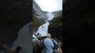 Kjosfossen Waterfall Aurland Vestland County Norway [upl. by Aieka149]