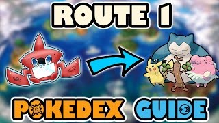 ROUTE 1 COMPLETE POKEDEX GUIDE  Pokemon Sun and Moon [upl. by Ayenet]