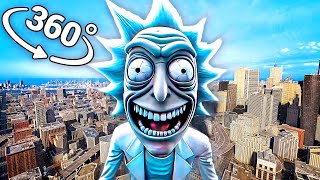 Rick Laughing  City in 360° Video  VR  8K   AI Rick Laughing meme [upl. by Llenet]