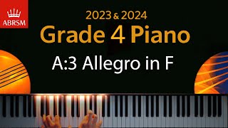 ABRSM 2023 amp 2024  Grade 4 Piano exam  A3 Allegro in F  G F Handel [upl. by Onaireves]