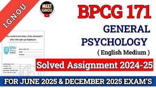 bpcg 171 solved assignment 202425  General Psychology  bpcg171assignment bpcg171ignou [upl. by Yusem]