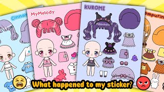 Decorate with Sticker Book Reallife versions of My Melody Kuromi Pompompurin Cinnamoroll [upl. by Dlanod]