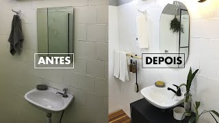 Reforma de banheiro pequeno gastando pouco antes e depois [upl. by Orji21]