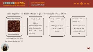 Avaliação dos métodos de aplicação do AAS na germinação de sorgo para a produção de FVH [upl. by Bledsoe]