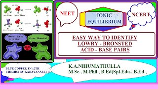 Easy way to identify Lowry  Bronsted acid  base pairs12th ChemistryIonic EquilibriumSCERTCBSE [upl. by Gensler]