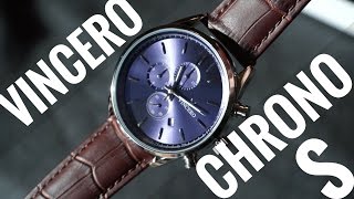 Vincero Chrono S BlueBrown Watch  Unboxing  Overview  Review [upl. by Yekcim]