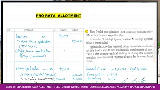 ISSUE OF SHARESPRORATA ALLOTMENTBCOM SEM 4 CORPORATE ACCOUNTING [upl. by Cirde576]