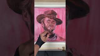 Painting Clint Eastwood art portrait ClintEastwood [upl. by Rosinski428]