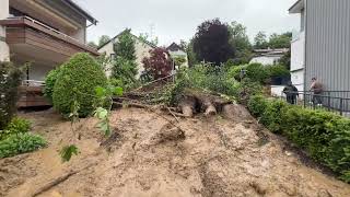 Großeinsatz für Einsatzkräfte nach Starkregen Murenabgang in Lindau [upl. by Malony]