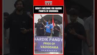 Hardik Pandya Roadshow  Thousands Gather to Welcome Hardik Pandya in Vadodara  shorts [upl. by Alayne]