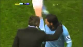 Angry Tevez protests his substitution with Mancini [upl. by Atwahs860]