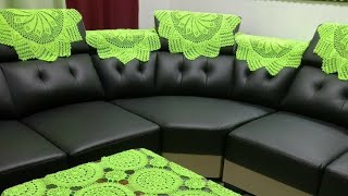 Crochet sofa cover designs handicrafts handmade sofa covers [upl. by Lugar854]