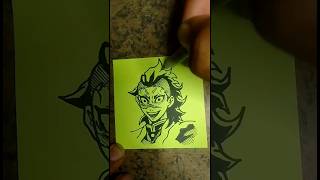 Draw Genya Shinazugawa on Sticky note demonslayer shorts [upl. by Adnical]