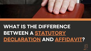 What is the Difference Between a Statutory Declaration and Affidavit [upl. by Mallina]