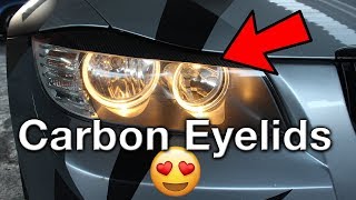 BMW E90 LCI Halogen Headlight  Carbon Fibre Eyebrow DIY [upl. by Caressa]