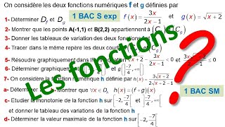 EXERCICE sur LES FONCTIONS niveau 1 bac SM et Sexp [upl. by Otnas]