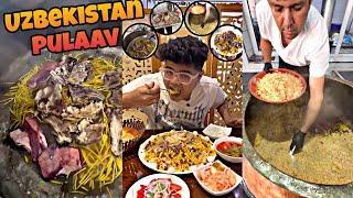 Uzbekistan Traditional Food Pulaav Eating Challenge 😋🤯Kanda Lovers [upl. by Opiak]