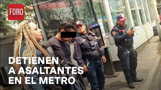 Detienen a dos asaltantes en estación Miguel Ángel de Quevedo del Metro  Las Noticias [upl. by Ayom]