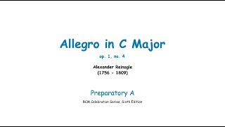 RCM PREP A Allegro in C Major amp Music Theory Exercise [upl. by Notnef455]