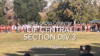 20231116 Girls XC  Div 3 CIF Central Section Championship  IHS [upl. by Ryder]