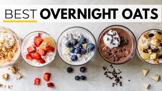 OVERNIGHT OATS 6 WAYS  easy recipe for health  weight loss [upl. by Ardeahp]