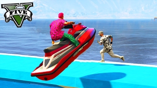 GTA V Online PARKOUR vs JETSKI  DESAFIO no MAR [upl. by Selie]