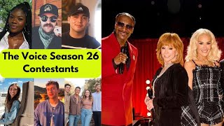 The Voice Season 26 Contestants Names and List 2024  The Voice 2024 Contestants [upl. by Muirhead]