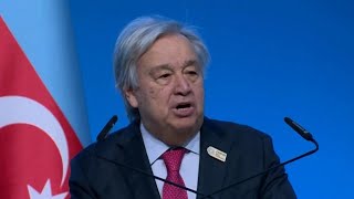 Cop29 Guterres quotSentite il ticchettio dellorologio Il tempo non è dalla nostra partequot [upl. by Ailerua]