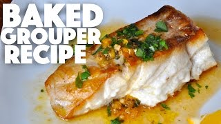 Catch n Cook Baked Grouper Fillet Recipe  saltwater fish dinner  filet and cook [upl. by Llerreg910]