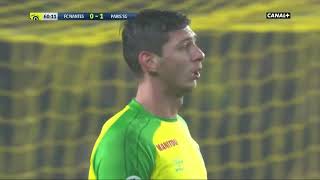 FCN  PSG 2018  Emiliano Sala se voit refuser un but malencontreusement   140118 [upl. by Isahella]