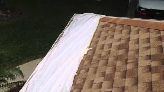 How I protect a roof from overspray when using an airless sprayer to paint soffitsfasciagutters [upl. by Adnohsek]