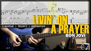 Livin on a Prayer  Guitar Cover Tab  Guitar Solo Lesson  Talkbox Riff  BT w Vocals 🎸 BON JOVI [upl. by Asirrak]